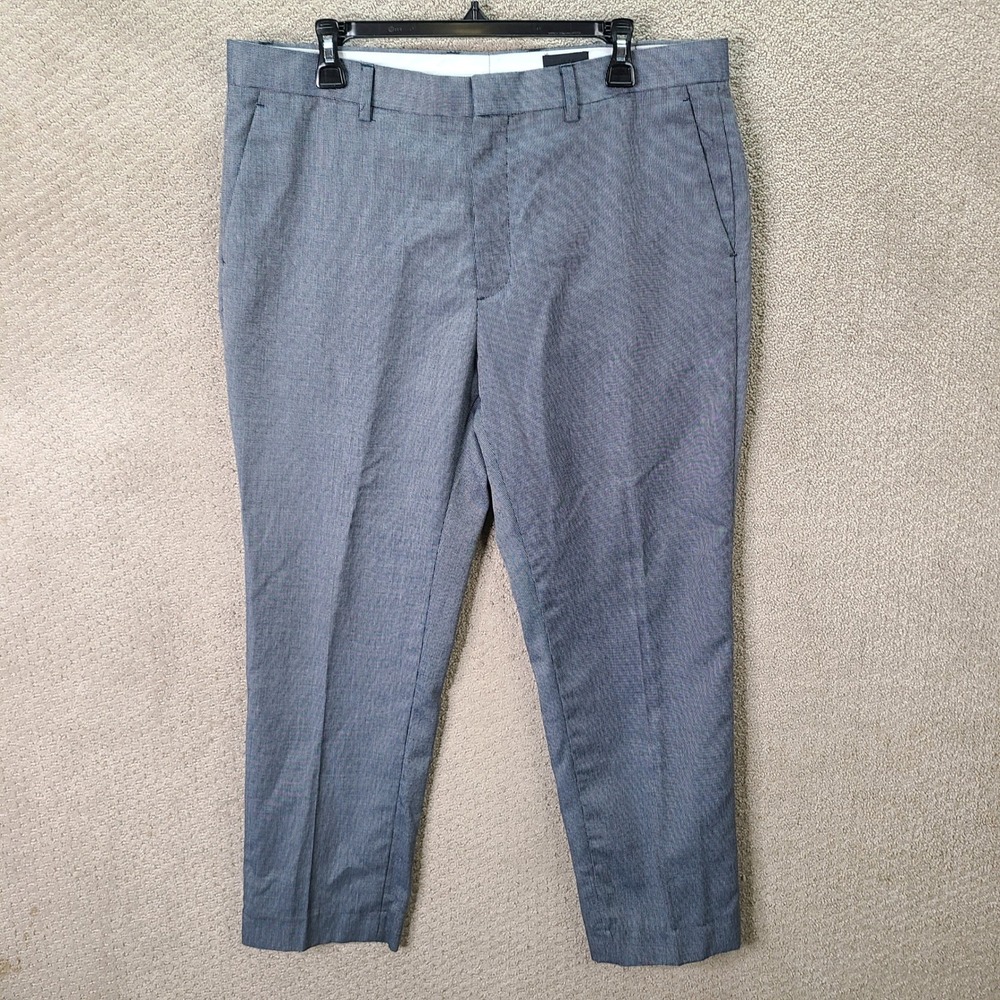H&M Pants Mens 38x28 Blue Slim Fit Dress Slacks Polyester Viscose Casual Formal